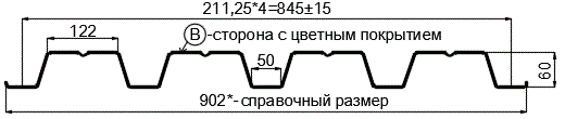 Фото: Профнастил Н60 х 845 - B (PURMAN-20-RR32-0.5) в Пущино