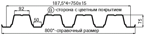 Фото: Профнастил Н75 х 750 - B (ПЭ-01-9002-0.7) в Пущино