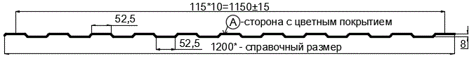 Фото: Профнастил С8 х 1150 - A (ECOSTEEL_T-12-Орех-0.45) в Пущино