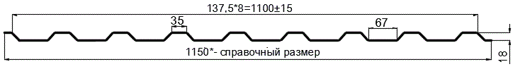 Фото: Профнастил оцинкованный МП20 х 1100 (ОЦ-01-БЦ-0.55) в Пущино