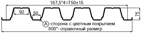 Фото: Профнастил Н75 х 750 - A (ПЭ-01-5002-0.7) в Пущино