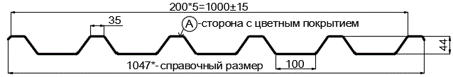 Фото: Профнастил С44 х 1000 - A (ПЭ-01-1014-0.45) в Пущино