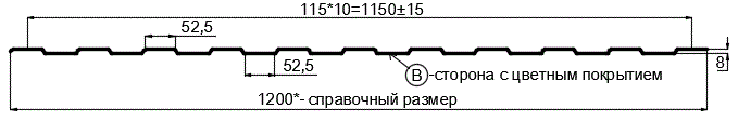 Фото: Профнастил С8 х 1150 - B (PureTech_Mat-20-7024-0,5) в Пущино