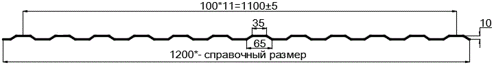 Фото: Профнастил оцинкованный МП10 х 1100 (ОЦ-01-БЦ-0.5) в Пущино