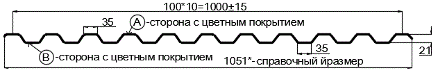 Фото: Профнастил С21 х 1000 - B (ECOSTEEL_MA_Д-12-Античный Дуб-0.45) в Пущино