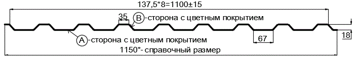Фото: Профнастил МП20 х 1100 - B Двусторонний (ПЭ_Д-01-7024/7024-0.4±0.08мм) в Пущино