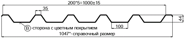 Фото: Профнастил С44 х 1000 - B NormanMP (ПЭ-01-6018-0.5) в Пущино
