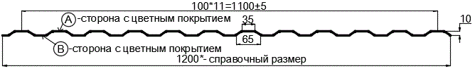 Фото: Профнастил МП10 х 1100 - A (ECOSTEEL_MA_Д-12-Античный Дуб-0.45) в Пущино