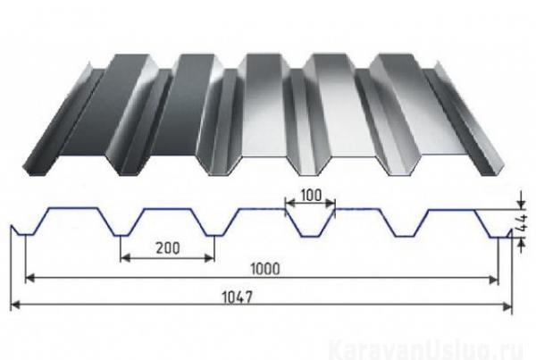 Профнастил С44 х 1000 - A (ПЭ-01-2004-0.45) в Пущино