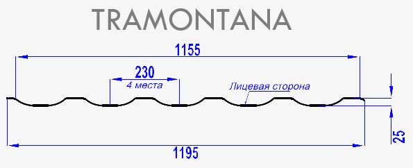 Металлочерепица МП Трамонтана-ML NormanMP (ПЭ-01-6018-0.5) в Пущино