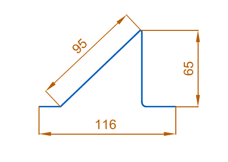 Планка снегозадержателя 95х65х2000 (AGNETA-20-Copper\Copper-0.5)